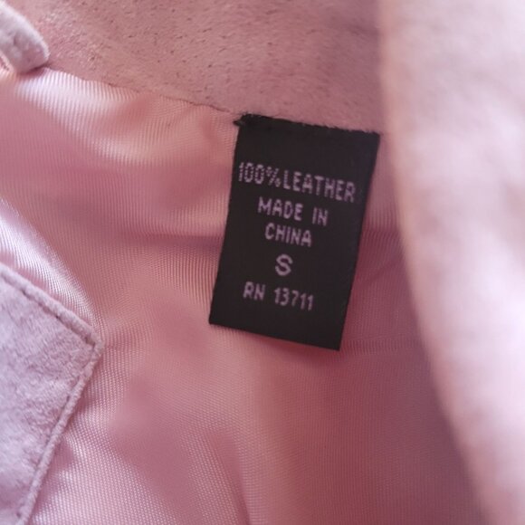 Womens Context Pink Suede Blazer Jacket Size S Two-Button Long Sleeve Lined New - Picture 7 of 7
